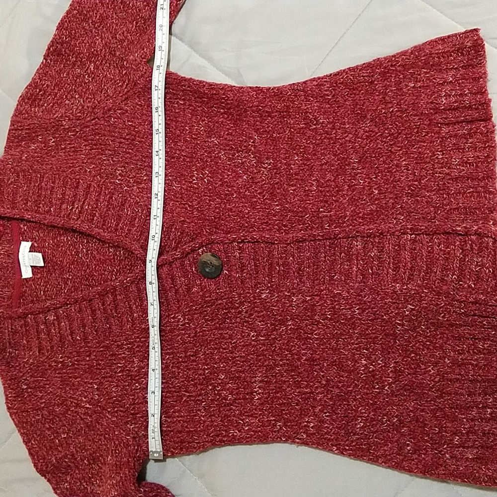 Charter Club One Button Cardigan Size S Red 4% Wool - Picture 7 of 9